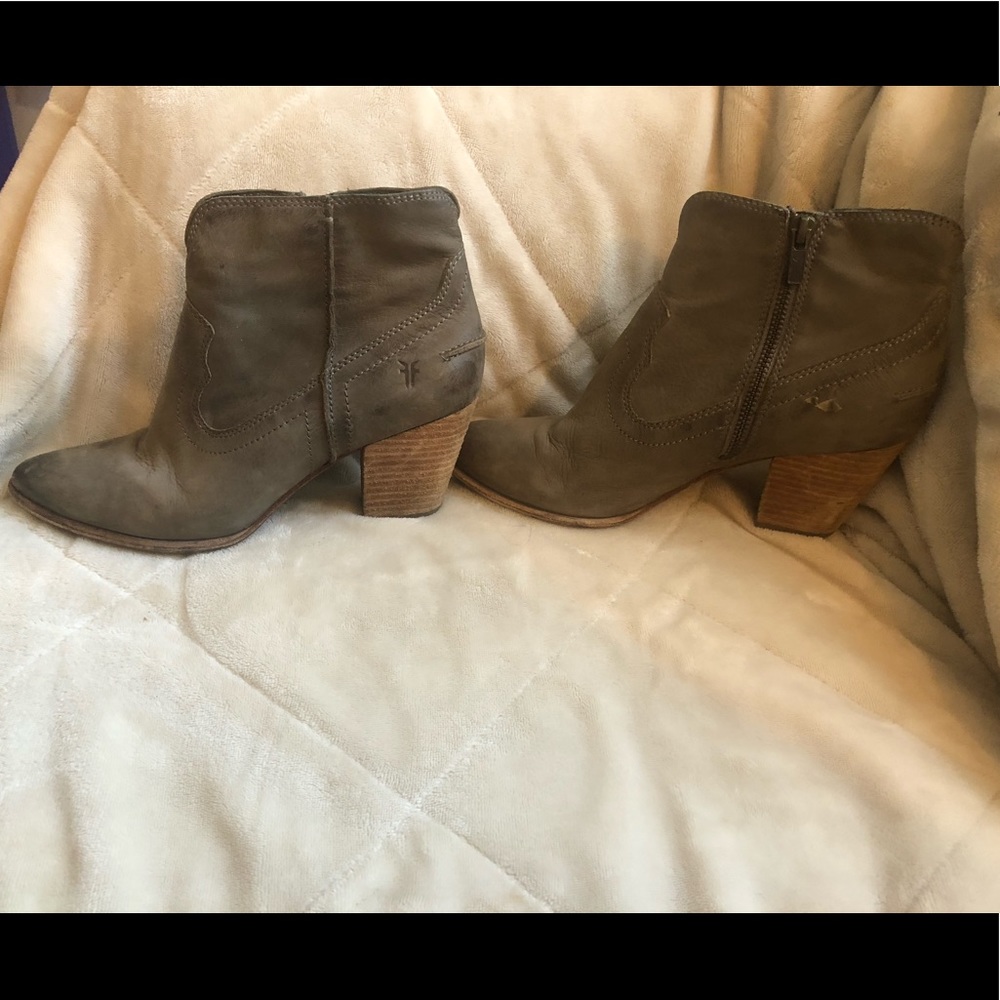 Frye brown/grayish ankle booties size 8.5M - Picture 4 of 10